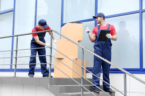 Commercial moving team planning an office relocation in Brent