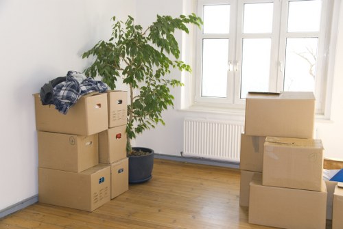 Fragile household items carefully wrapped for relocation