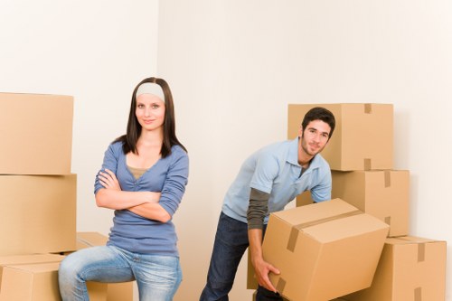 Office furniture and moving supplies during a Brent relocation