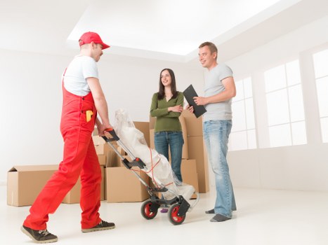 Organised moving day scene for removals in Brent