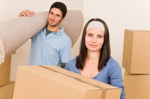 Packed household items ready for a flat move in Brent