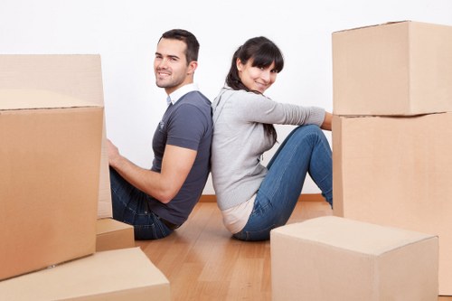 Free quote paperwork for a removals service in a busy Brent street
