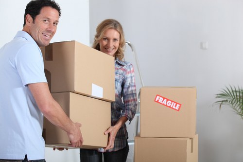 Carefully organised Brent removals work in progress with household items ready for transport