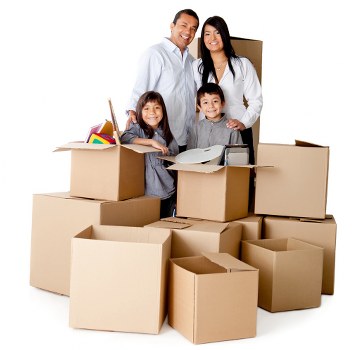 Careful loading of student belongings for a move in Brent